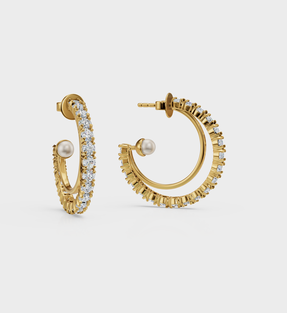 Shimmer Pearl Hoops : AJJSS0553