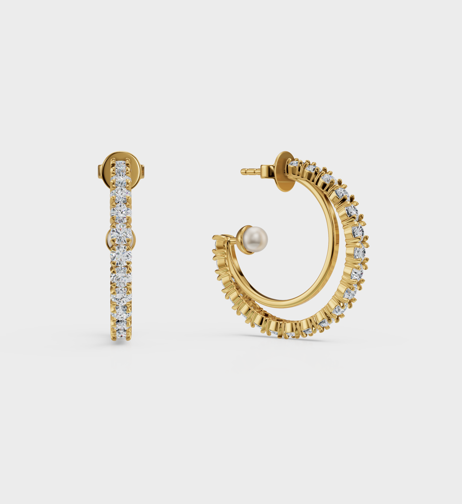 Shimmer Pearl Hoops : AJJSS0553