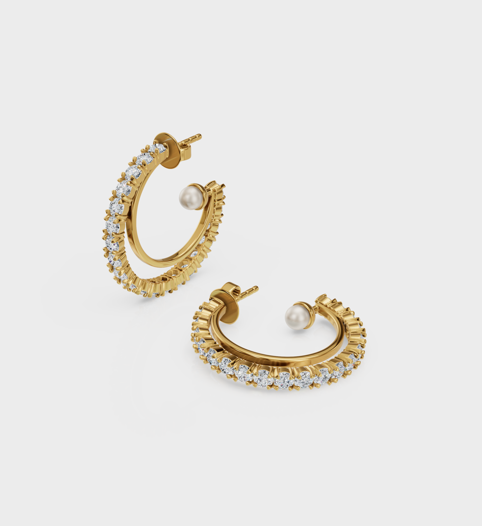 Shimmer Pearl Hoops : AJJSS0553