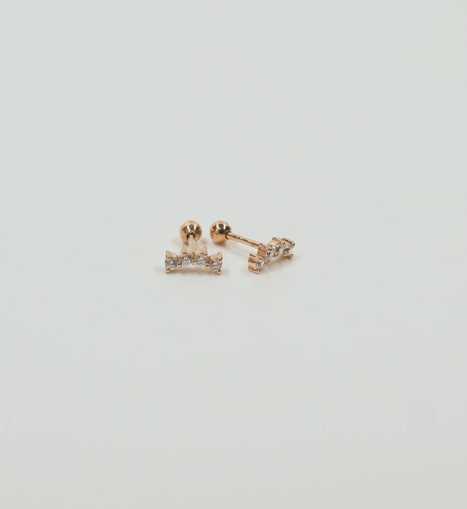 Curved Diamond Studs : AJJSS0589