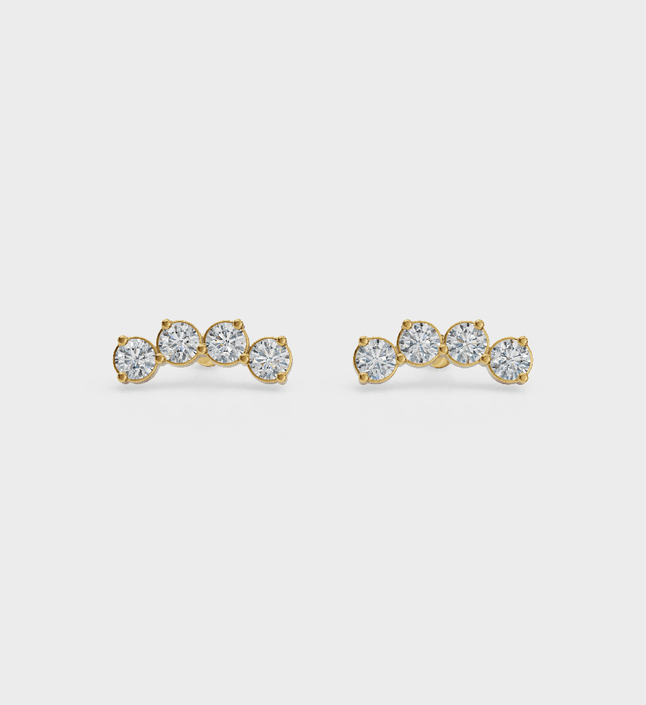 Curved Diamond Studs : AJJSS0589