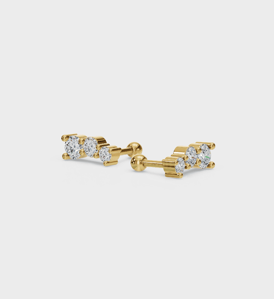 Diamond Line Studs : AJJSS0591