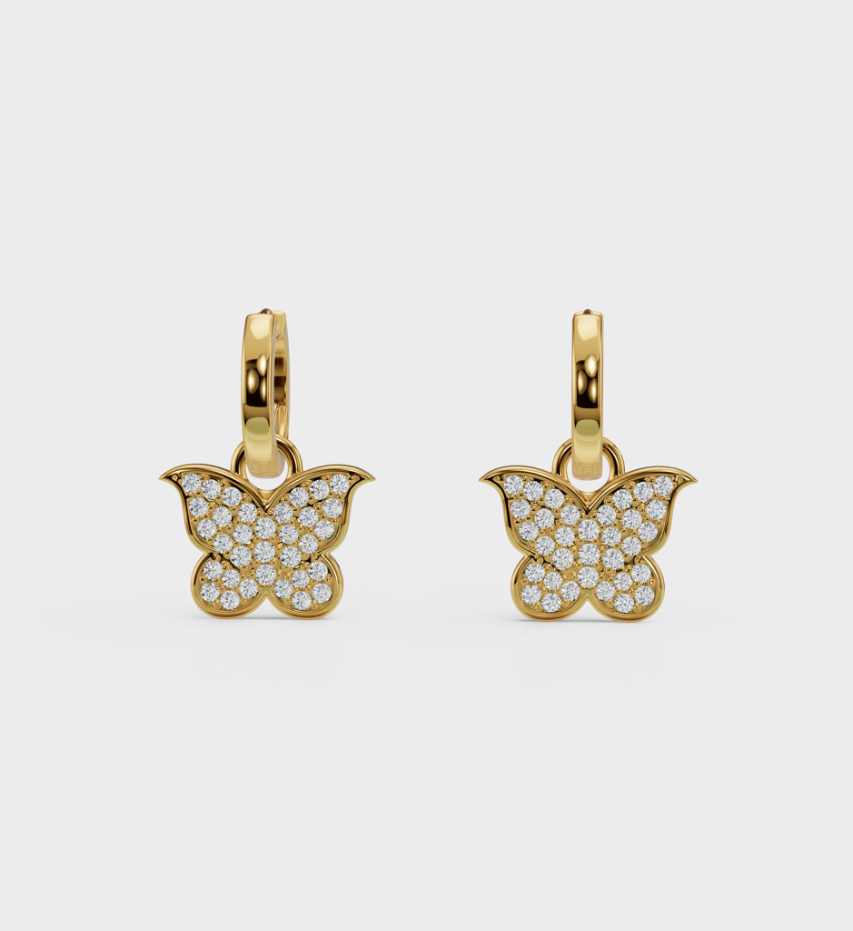 Studded Butterfly Huggies : AJJSS0626