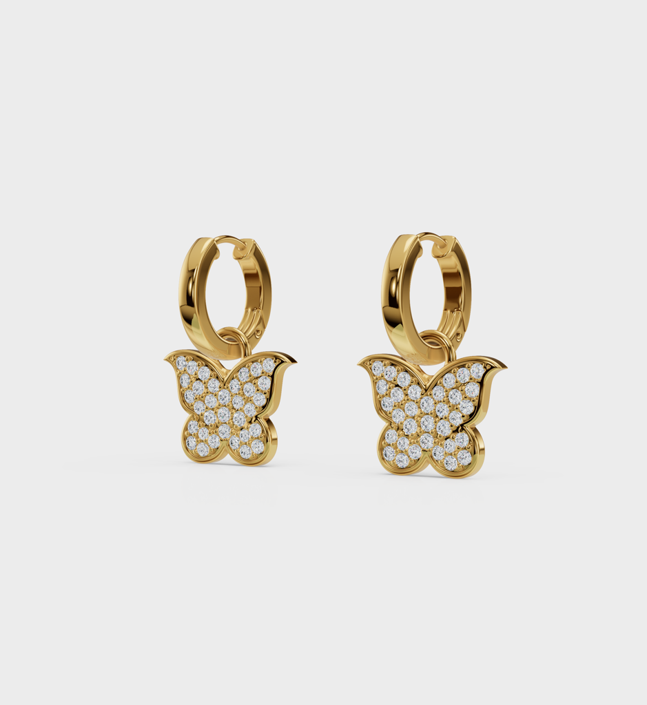 Studded Butterfly Huggies : AJJSS0626