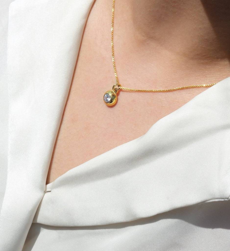 April Birthstone Necklace : AJJSS0681
