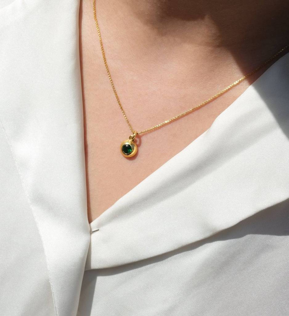 August Birthstone Necklace : AJJSS0682