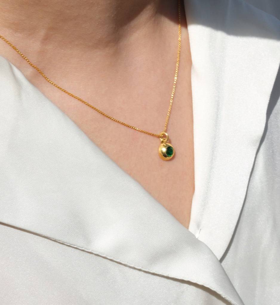 August Birthstone Necklace : AJJSS0682