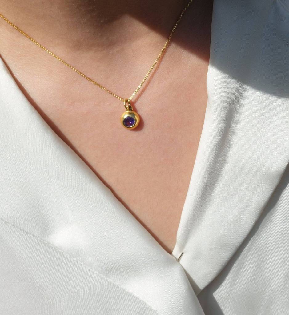February Birthstone Necklace : AJJSS0684