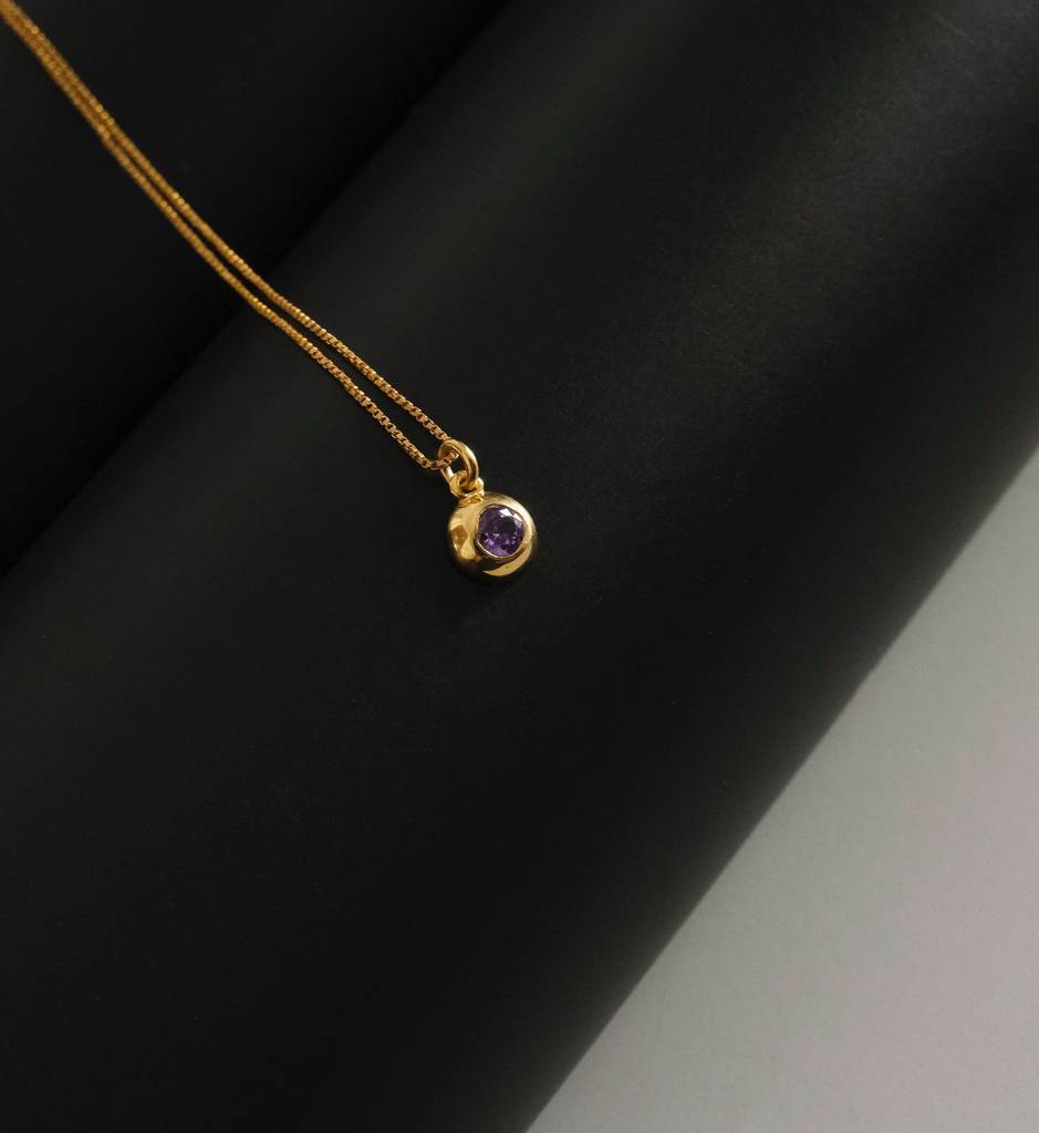 February Birthstone Necklace : AJJSS0684