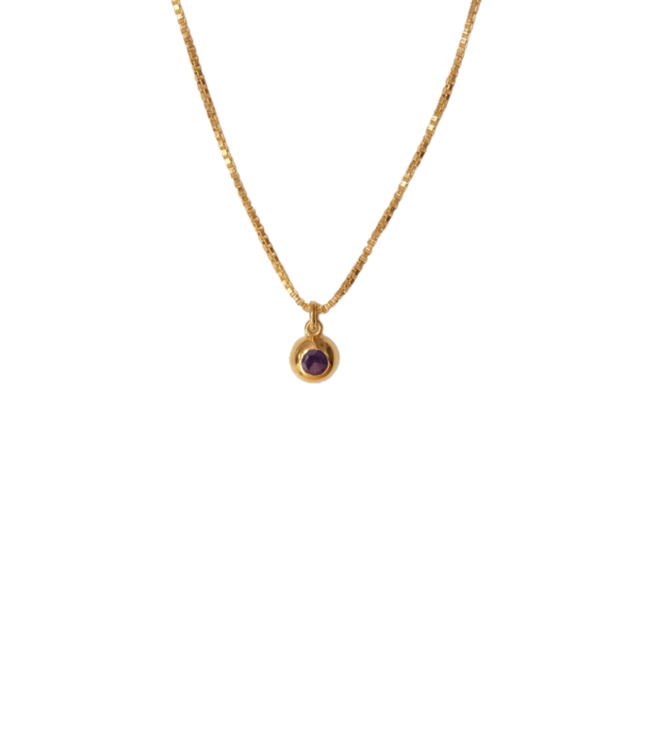 February Birthstone Necklace : AJJSS0684