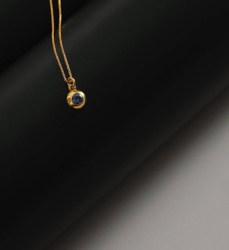 March Birthstone Necklace : AJJSS0688