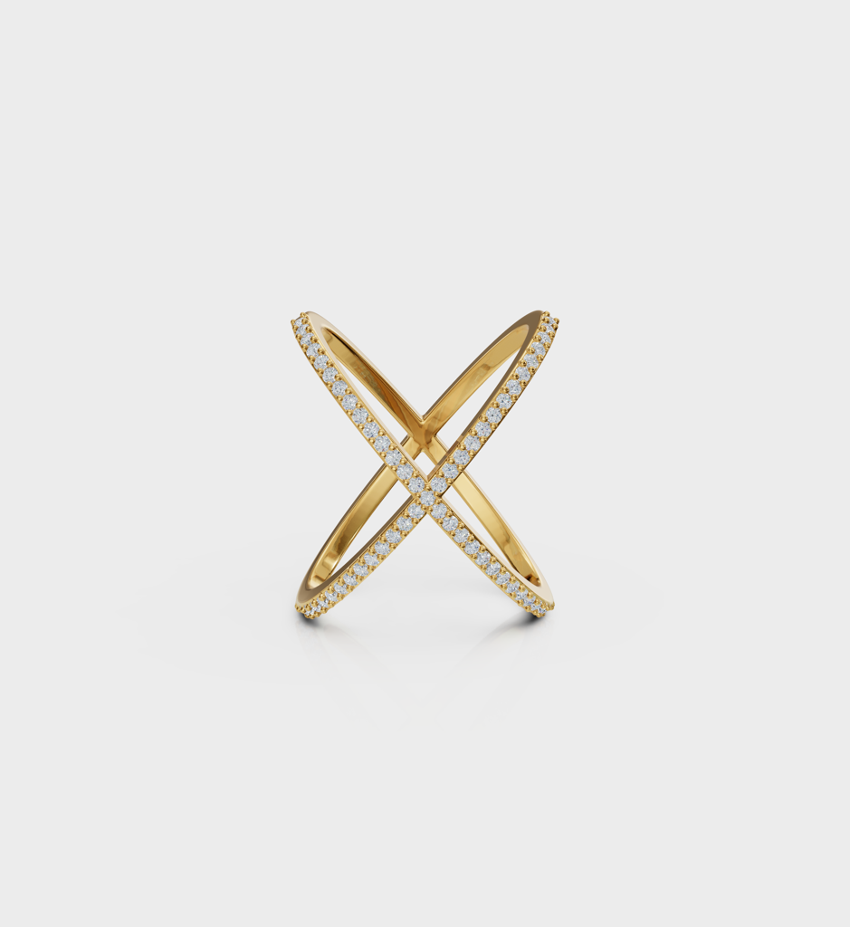 Criss Cross Diamond Ring : AJJSS0697