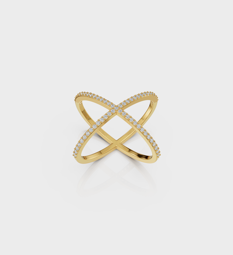 Criss Cross Diamond Ring : AJJSS0697