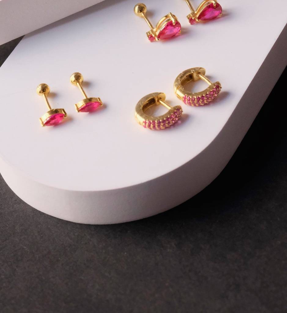 Ruby Drop Studs : AJJSS0707