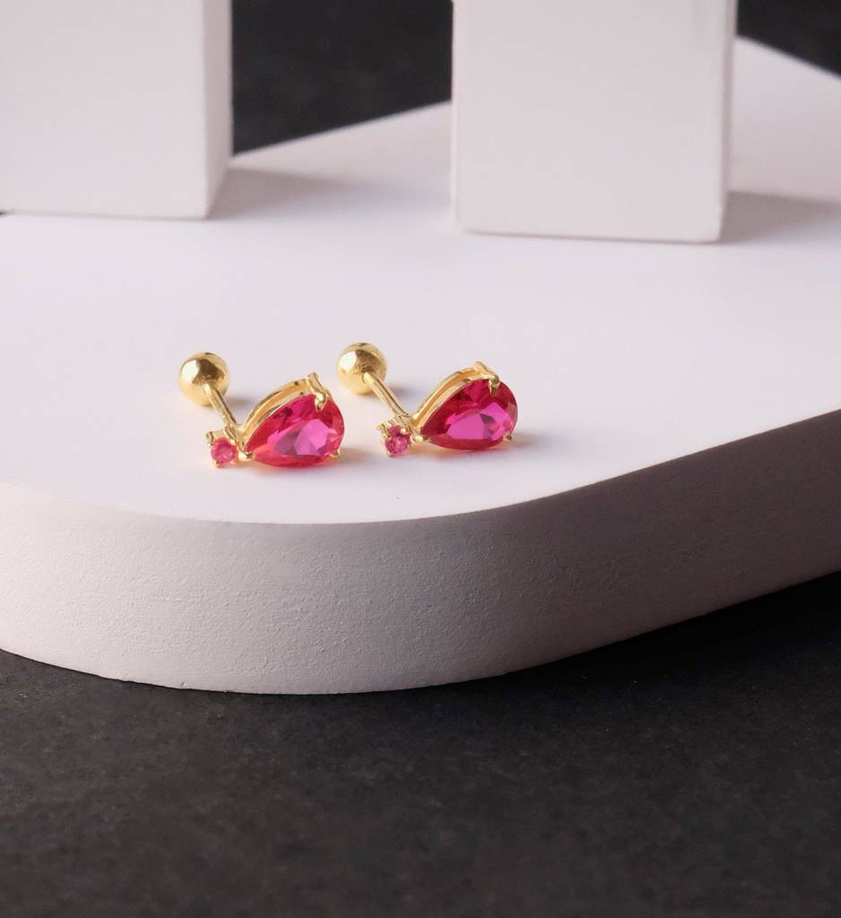 Ruby Drop Studs : AJJSS0707