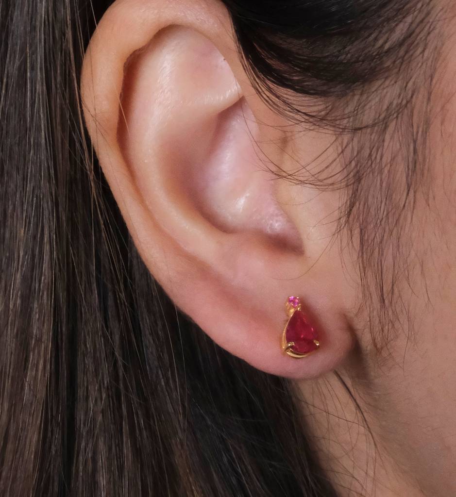 Ruby Drop Studs : AJJSS0707