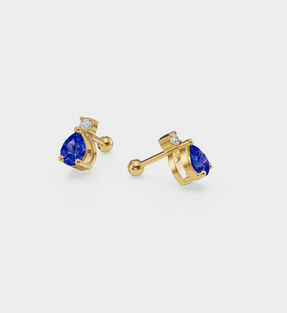 Sapphire Drop Studs : AJJSS0708