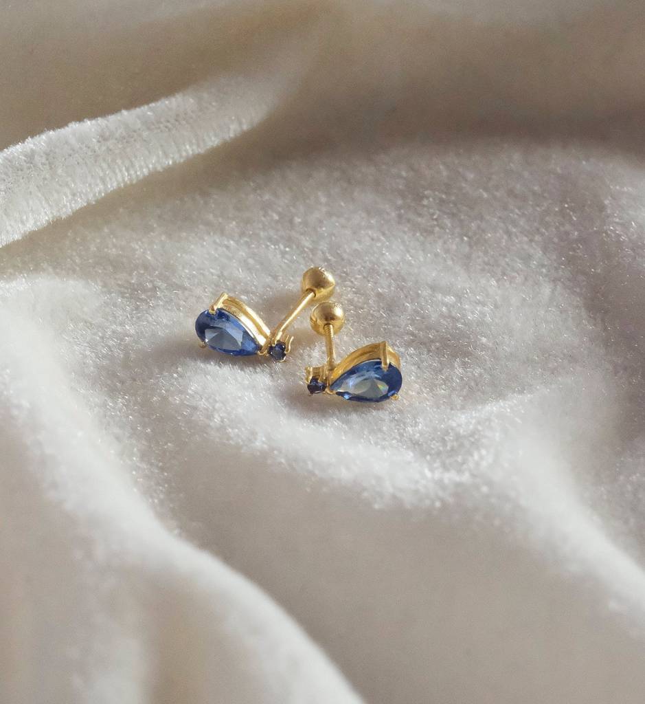 Sapphire Drop Studs : AJJSS0708