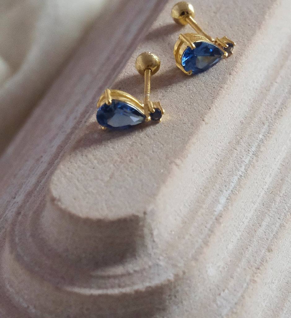 Sapphire Drop Studs : AJJSS0708