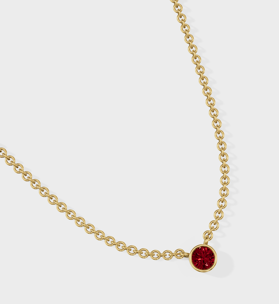 Ruby Solitaire Necklace : AJJSS0711