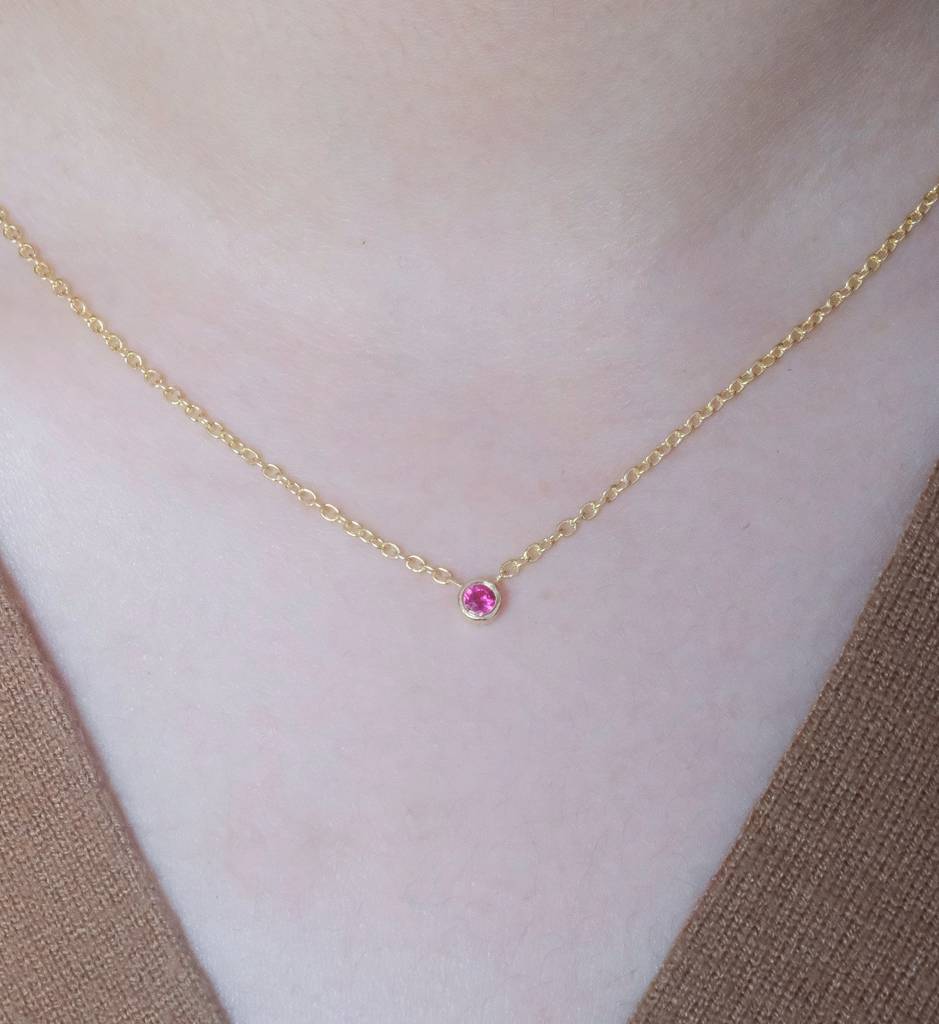 Ruby Solitaire Necklace : AJJSS0711