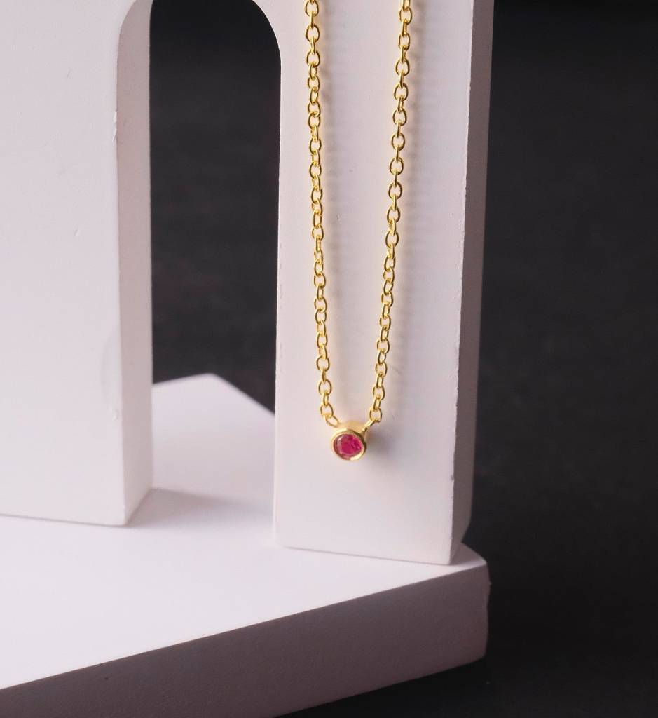 Ruby Solitaire Necklace : AJJSS0711