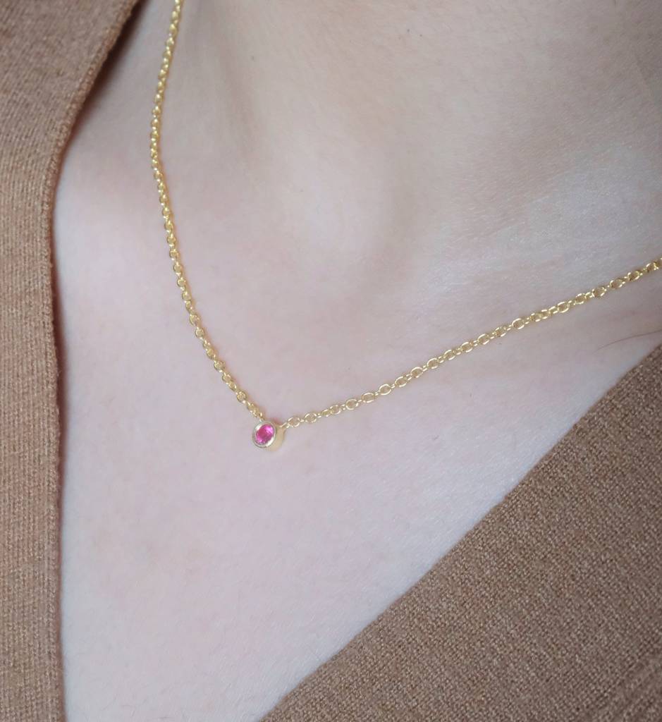 Ruby Solitaire Necklace : AJJSS0711