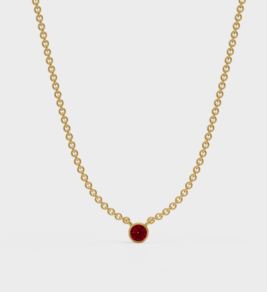 Ruby Solitaire Necklace : AJJSS0711