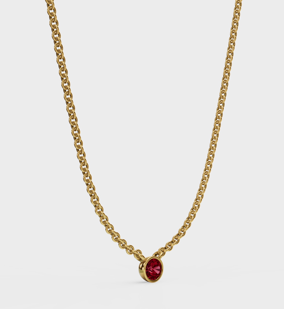 Ruby Solitaire Necklace : AJJSS0711