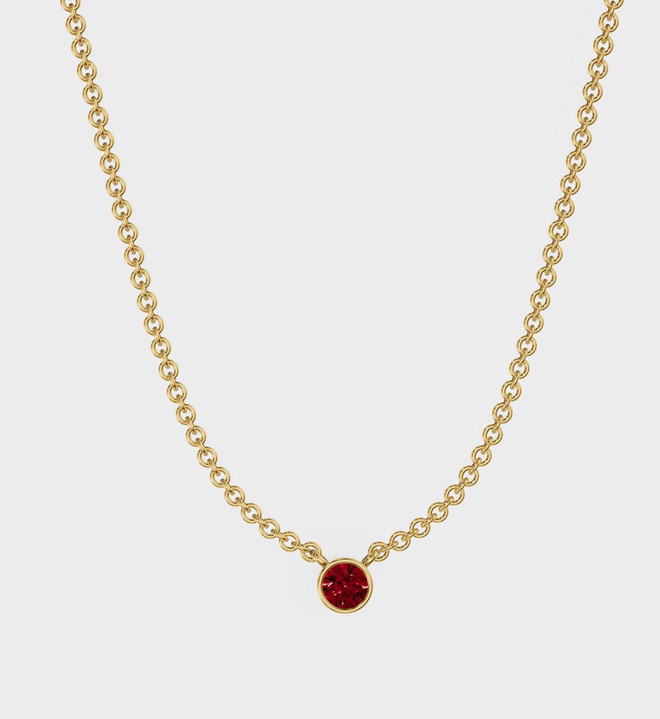 Ruby Solitaire Necklace : AJJSS0711