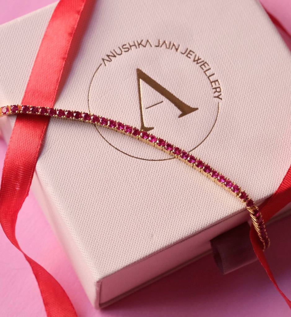Ruby Tennis Bracelet : AJJSS0713