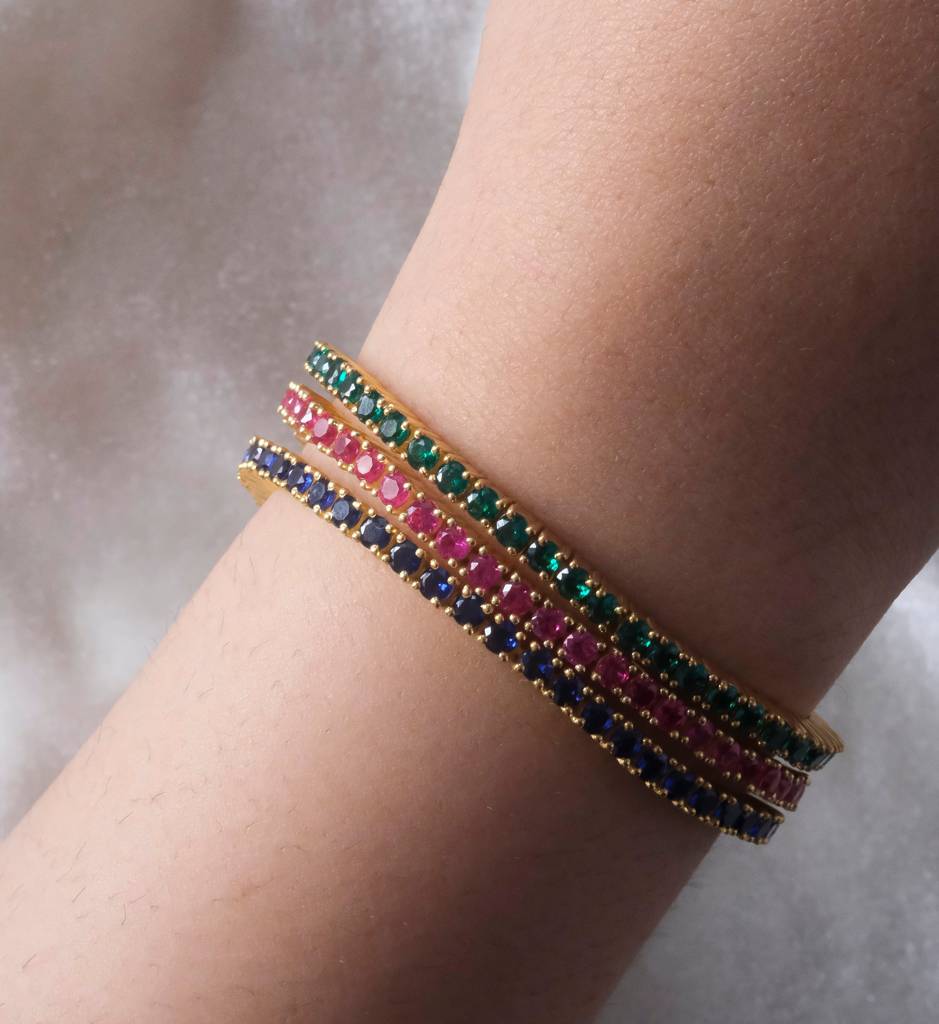 Sapphire Tennis Bracelet : AJJSS0714