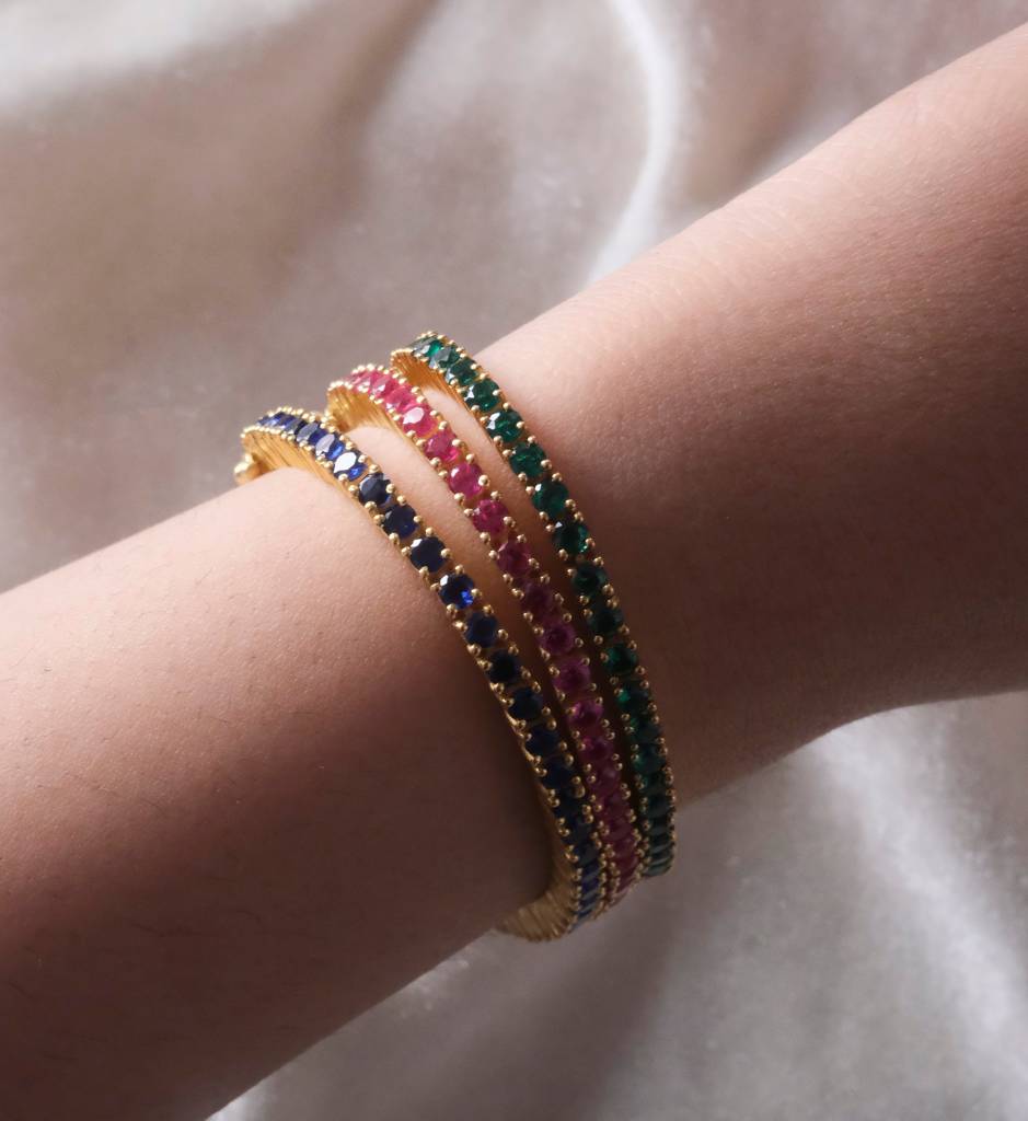 Sapphire Tennis Bracelet : AJJSS0714