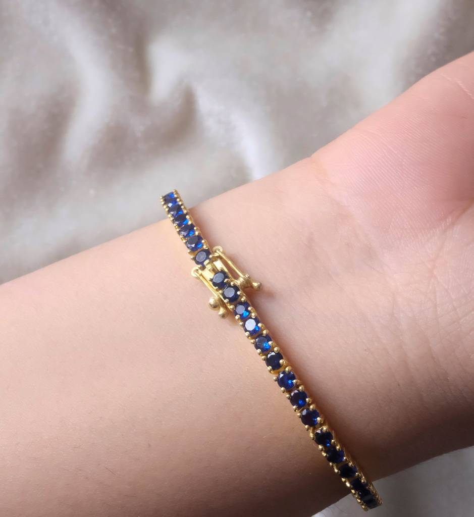 Sapphire Tennis Bracelet : AJJSS0714