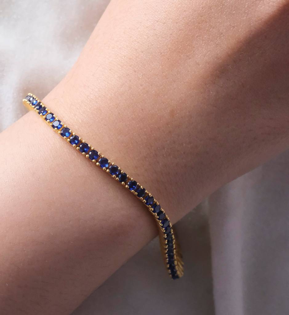 Sapphire Tennis Bracelet : AJJSS0714