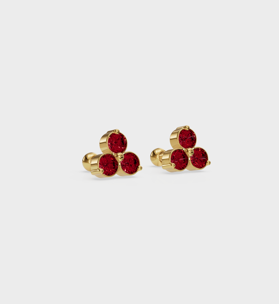 Ruby Trio Studs : AJJSS0717