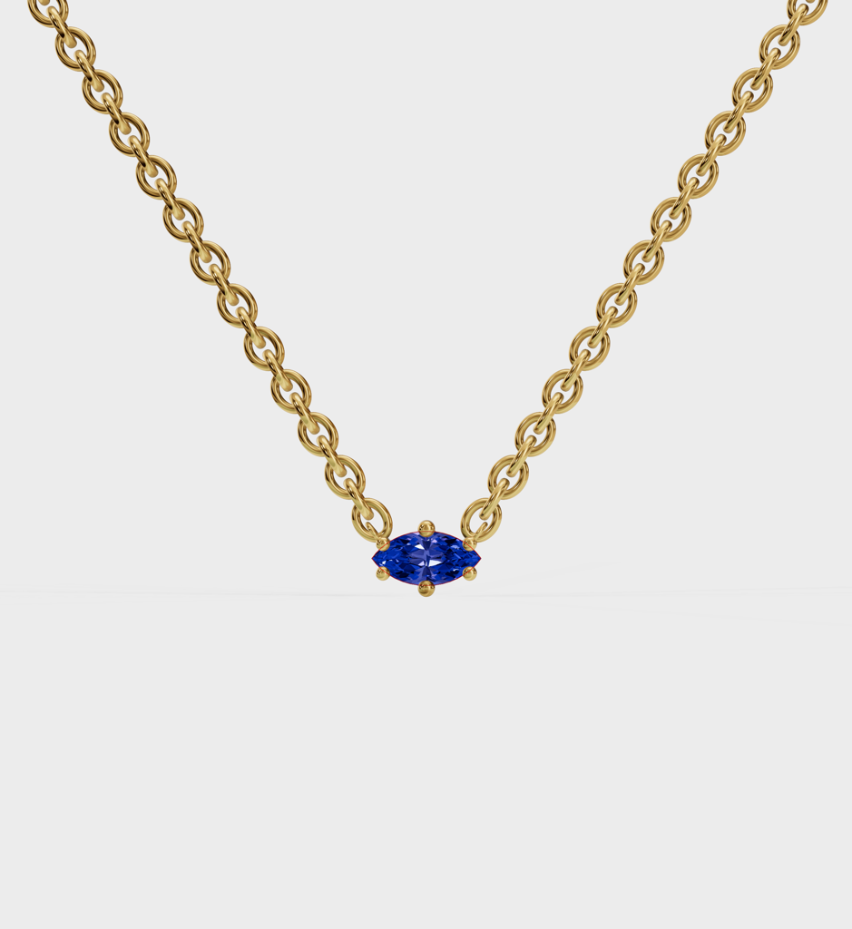 Marquise Sapphire Necklace : AJJSS0720