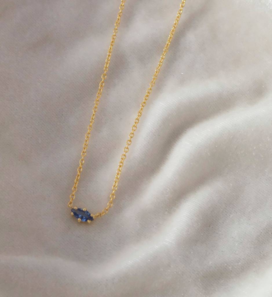 Marquise Sapphire Necklace : AJJSS0720