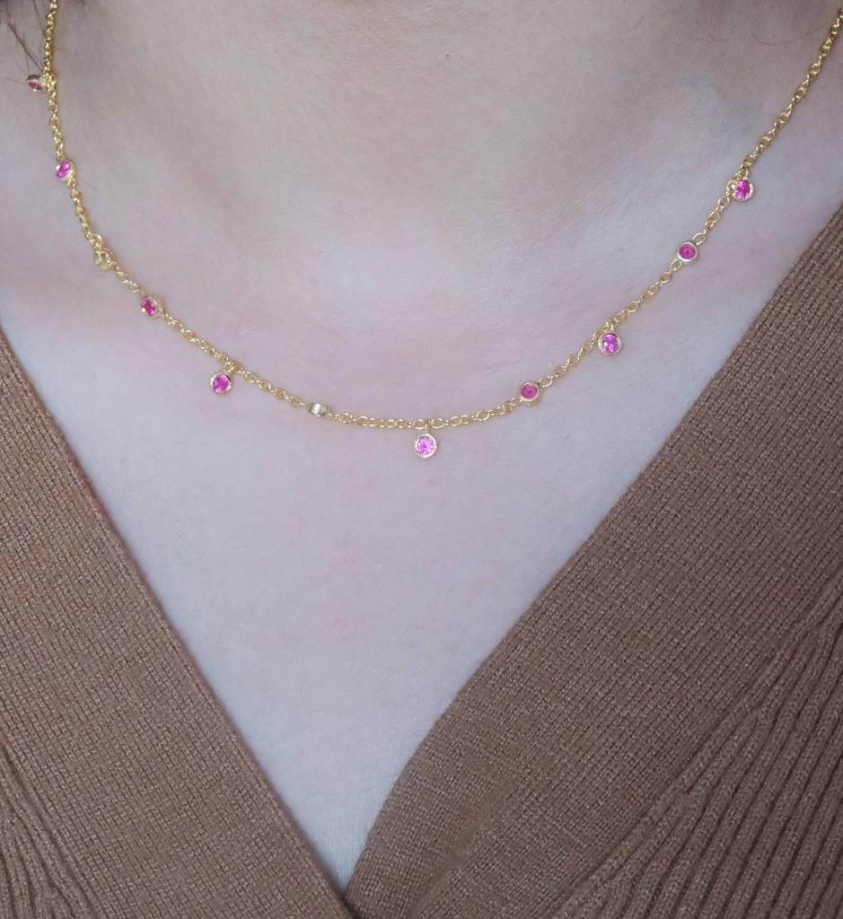 Ruby Drop Necklace : AJJSS0721
