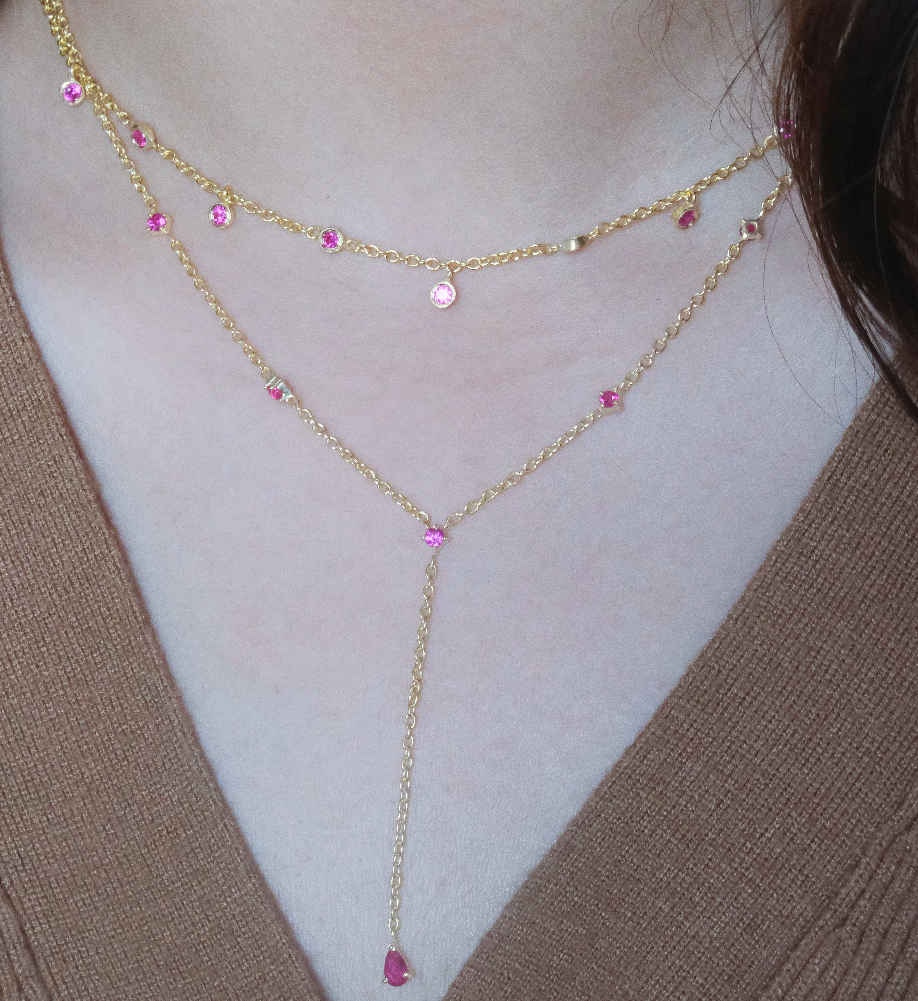 Ruby Drop Necklace : AJJSS0721