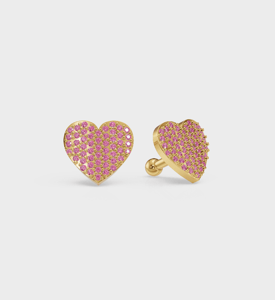 Ruby Heart Studs : AJJSS0729