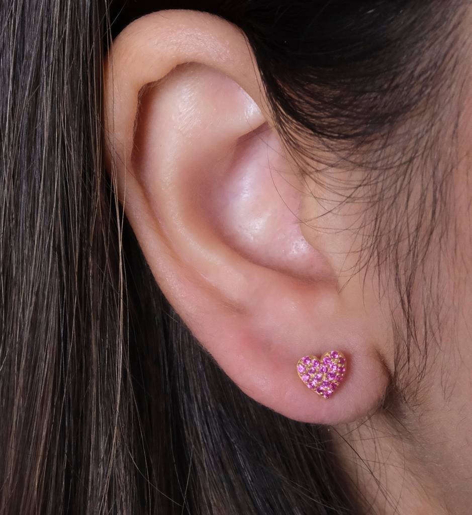 Ruby Heart Studs : AJJSS0729