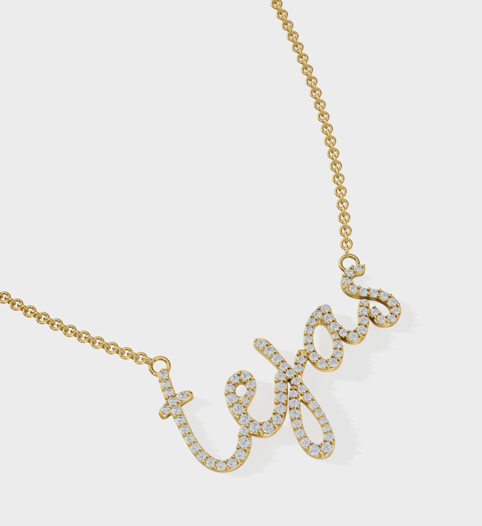 Cursive Diamond Necklace : AJJSS0740