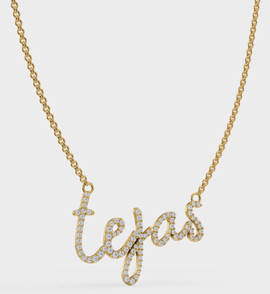 Cursive Diamond Necklace : AJJSS0740