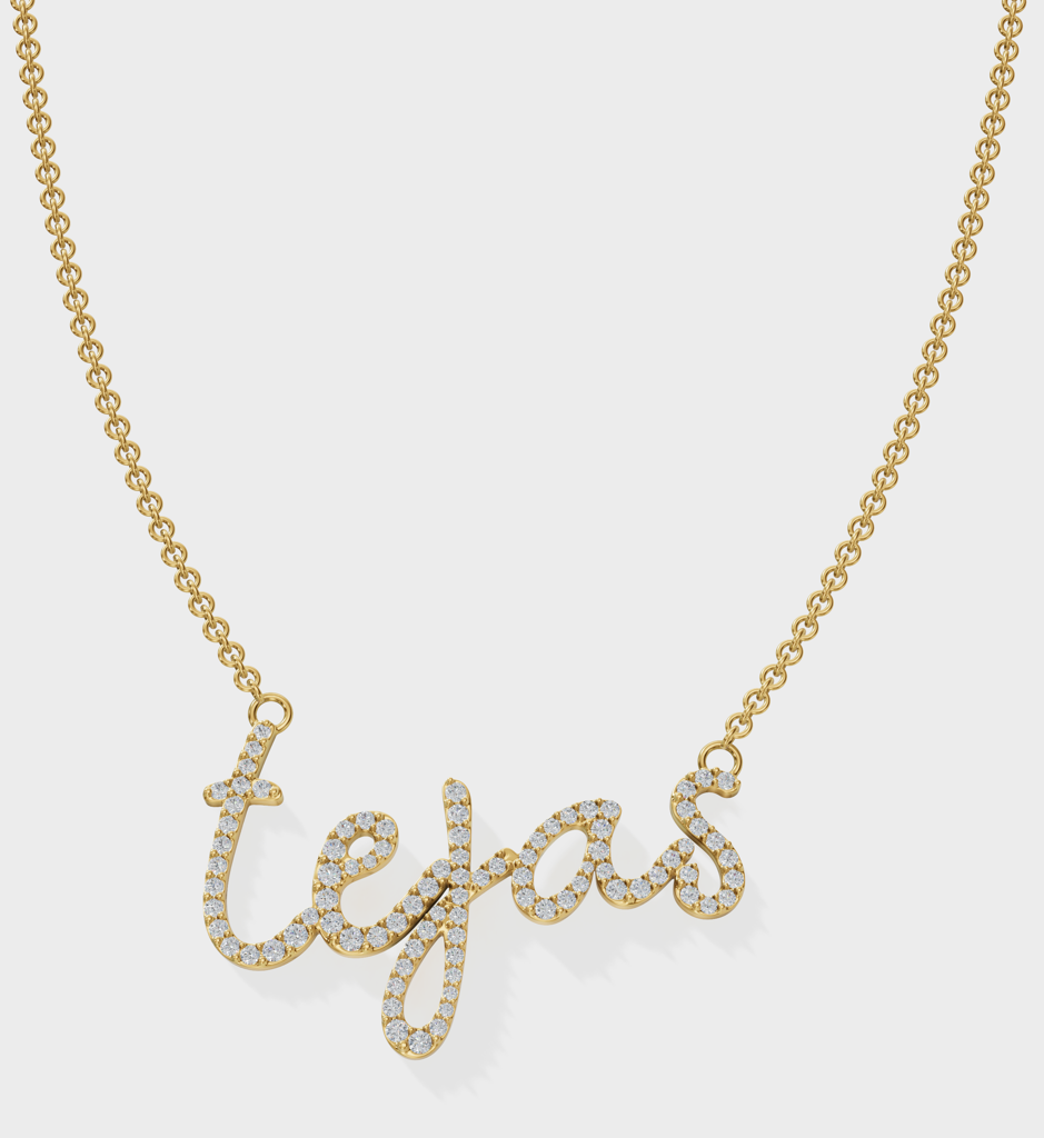Cursive Diamond Necklace : AJJSS0740