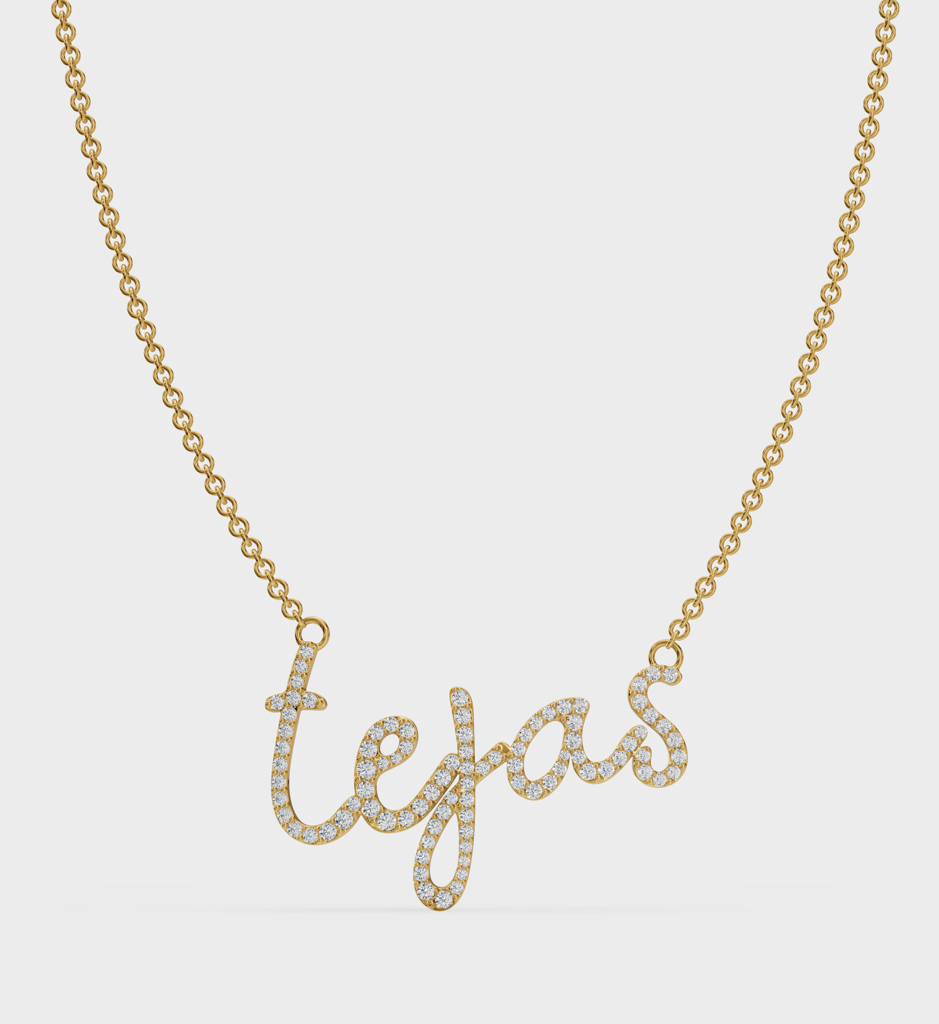 Cursive Diamond Necklace : AJJSS0740