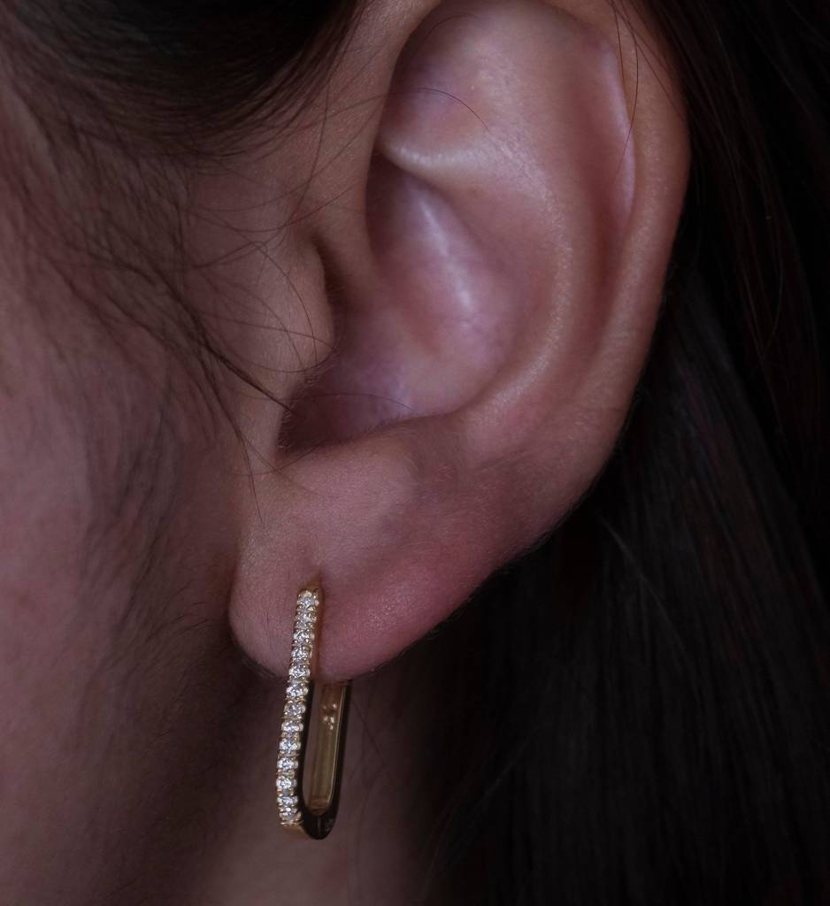 Diamond Long Bar Hoops : AJJSS0754