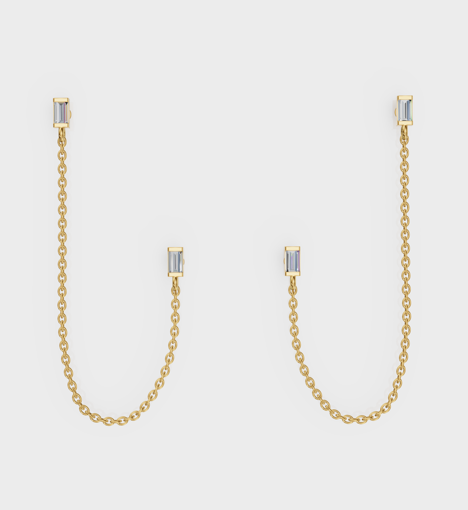 Baguette Chain Earrings : AJJSS0756