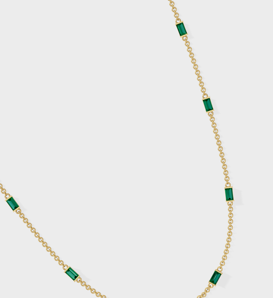 Emerald Baguette Necklace : AJJSS0768