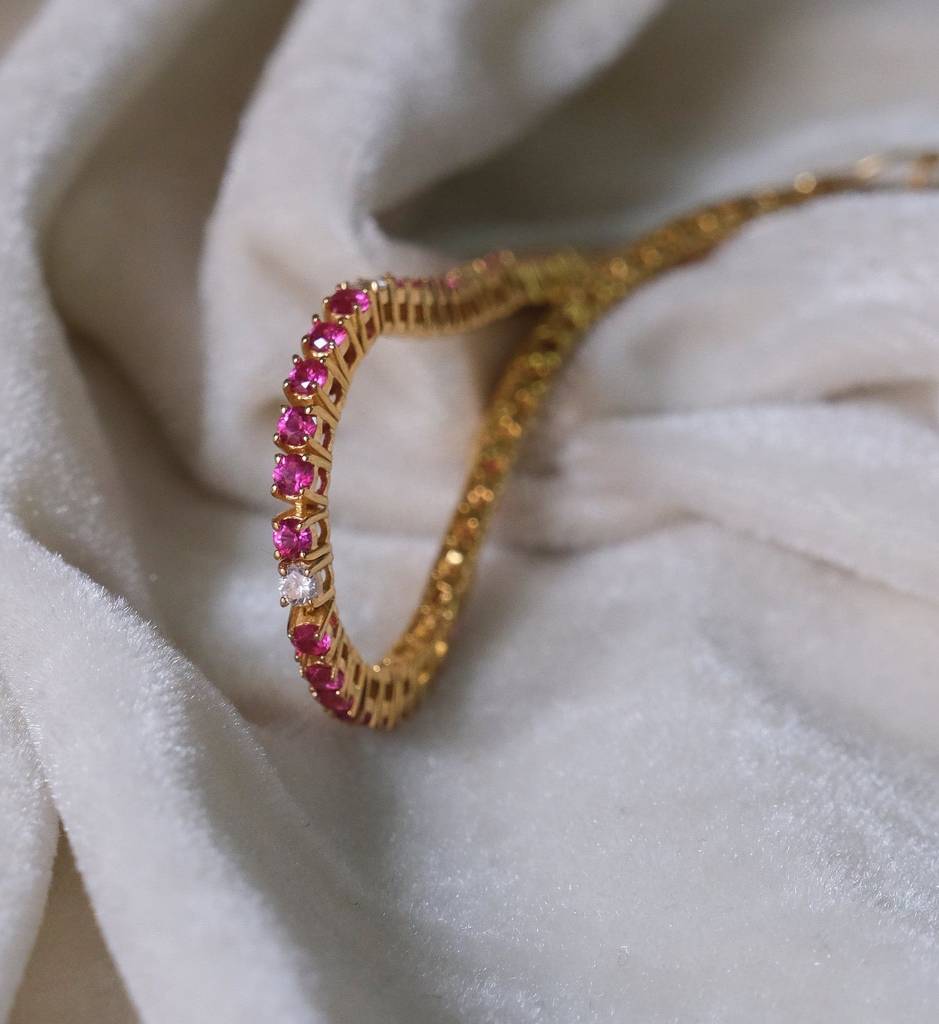 Ruby Diamond Tennis Bracelet : AJJSS0771